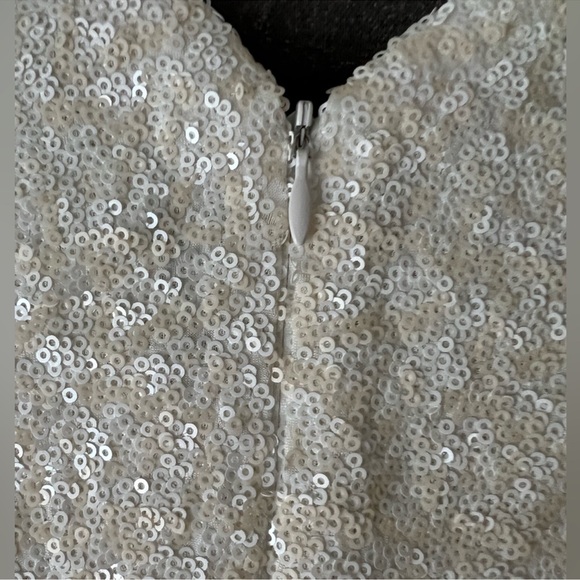 Cream and White Sequined Zoe Dress - Picture 6 of 15